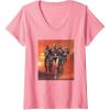 imageStar Wars The Bad Batch Hunter Wrecker Tech Crosshair Sunset VNeck TShirtPink