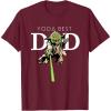 imageStar Wars Yoda Lightsaber Best Dad Fathers Day TShirtBurgundy
