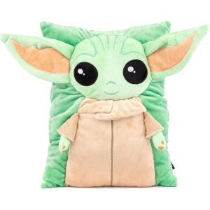 imageJay Franco Star Wars The Mandalorian Baby Yoda Grogu 3D Snuggle Pillow  Super Soft  Measures 15 Inches Official Star Wars ProductGreen  Mandalorian