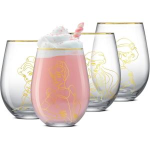 imageJoyJolt Star Wars Cosmic Color Stemless Drinking Glasses 19oz Glass Cups ft Darth Vader Stormtrooper Boba Fett R2D2  Star Wars Kitchen Glasses Set of 4 Gifts for Men Women ampamp AdultsDisney Princess