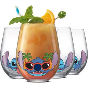 imageJoyJolt Star Wars Cosmic Color Stemless Drinking Glasses 19oz Glass Cups ft Darth Vader Stormtrooper Boba Fett R2D2  Star Wars Kitchen Glasses Set of 4 Gifts for Men Women ampamp AdultsStitch