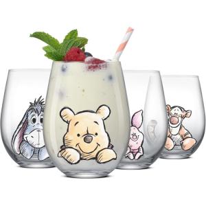 imageJoyJolt Star Wars Cosmic Color Stemless Drinking Glasses 19oz Glass Cups ft Darth Vader Stormtrooper Boba Fett R2D2  Star Wars Kitchen Glasses Set of 4 Gifts for Men Women ampamp AdultsWinnie the Pooh