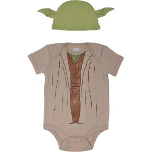 imageSTAR WARS The Mandalorian The Child Darth Vader R2D2 Baby Cosplay Bodysuit and Hat Set Newborn to InfantYoda