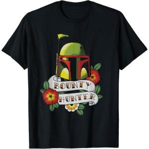 imageStar Wars Boba Fett Bounty Hunter Tattoo Art TShirtBlack