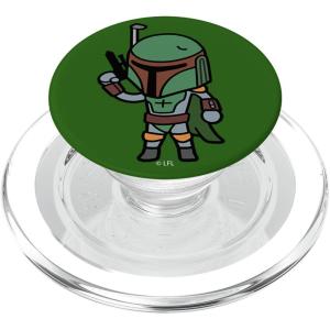 imageStar Wars Boba Fett Simple Cartoon PopSockets MagSafe PopGrip for iPhoneMagSafe