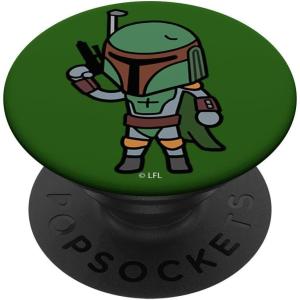 imageStar Wars Boba Fett Simple Cartoon PopSockets MagSafe PopGrip for iPhoneStandard