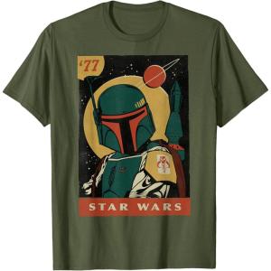 imageStar Wars Boba Fett Vintage Trading Card 77 Graphic TShirt TShirtOlive Green
