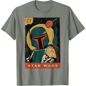 imageStar Wars Boba Fett Vintage Trading Card 77 Graphic TShirt TShirtOlive Heather