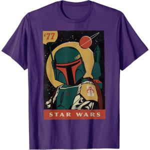 imageStar Wars Boba Fett Vintage Trading Card 77 Graphic TShirt TShirtPurple