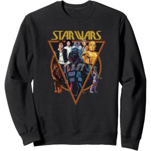 imageStar Wars Classic Art Characters and Logo Retro Vintage SweatshirtBlack