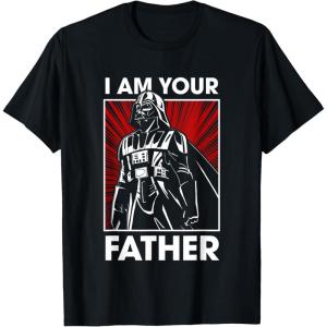 imageStar Wars Classic Fathers Day I Am Your Father Chest Poster TShirtBlack