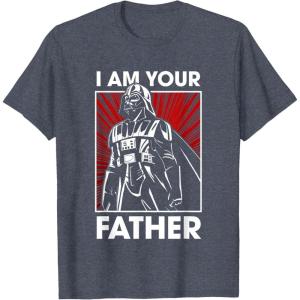 imageStar Wars Classic Fathers Day I Am Your Father Chest Poster TShirtHeather Blue