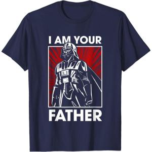 imageStar Wars Classic Fathers Day I Am Your Father Chest Poster TShirtNavy Blue