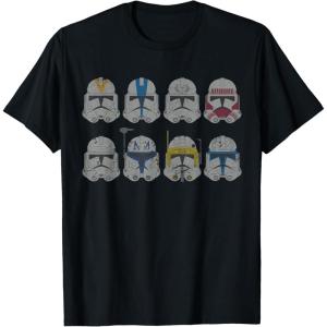 imageStar Wars Clone Wars Clone Troopers Helmets TShirtBlack