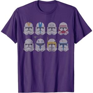 imageStar Wars Clone Wars Clone Troopers Helmets TShirtPurple