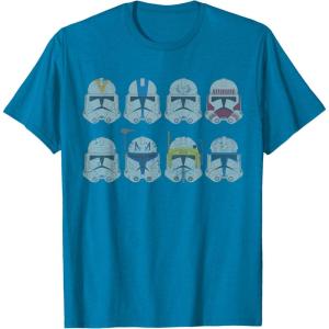 imageStar Wars Clone Wars Clone Troopers Helmets TShirtSapphire Blue
