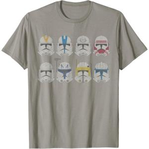 imageStar Wars Clone Wars Clone Troopers Helmets TShirtSlate Grey