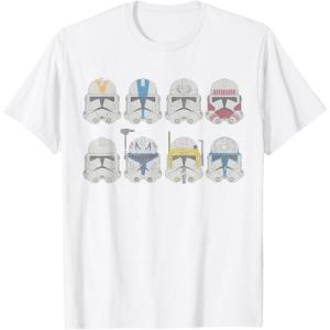 imageStar Wars Clone Wars Clone Troopers Helmets TShirtWhite
