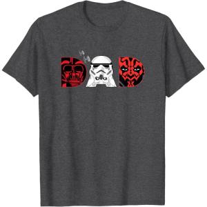 imageStar Wars Darth Vader Darth Maul Dad Fathers Day Birthday TShirtDark Heather Grey