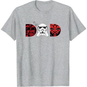 imageStar Wars Darth Vader Darth Maul Dad Fathers Day Birthday TShirtHeather Grey