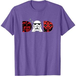 imageStar Wars Darth Vader Darth Maul Dad Fathers Day Birthday TShirtPurple Heather