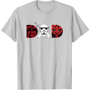 imageStar Wars Darth Vader Darth Maul Dad Fathers Day Birthday TShirtSilver Grey