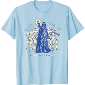 imageStar Wars Darth Vader Fourth of July May the Force Fireworks TShirtBaby Blue