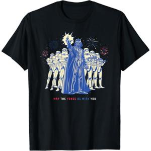 imageStar Wars Darth Vader Fourth of July May the Force Fireworks TShirtBlack