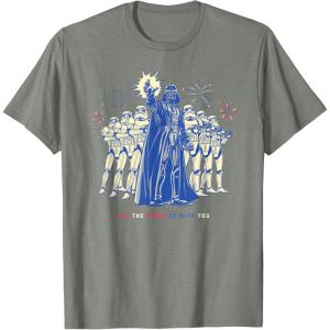 imageStar Wars Darth Vader Fourth of July May the Force Fireworks TShirtOlive Heather