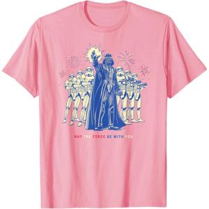 imageStar Wars Darth Vader Fourth of July May the Force Fireworks TShirtPink