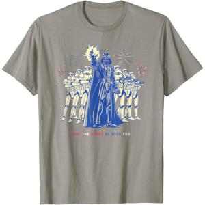 imageStar Wars Darth Vader Fourth of July May the Force Fireworks TShirtSlate Grey