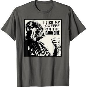 imageStar Wars Darth Vader I Like My Coffee On the Dark Side TShirtAsphalt Grey