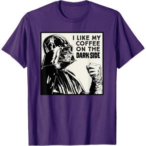 imageStar Wars Darth Vader I Like My Coffee On the Dark Side TShirtPurple