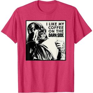 imageStar Wars Darth Vader I Like My Coffee On the Dark Side TShirtRed Heather