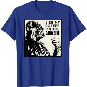 imageStar Wars Darth Vader I Like My Coffee On the Dark Side TShirtRoyal Blue