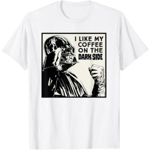 imageStar Wars Darth Vader I Like My Coffee On the Dark Side TShirtWhite