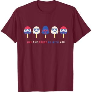 imageStar Wars Darth Vader Popsicle May the Force Be With You TShirtBurgundy