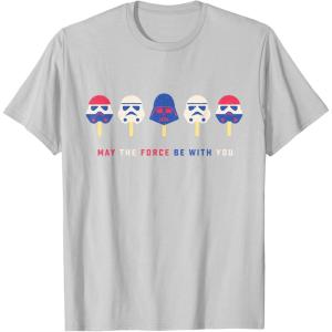 imageStar Wars Darth Vader Popsicle May the Force Be With You TShirtSilver Grey