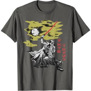 imageStar Wars Darth Vader Vintage Japanese Block Print Style TShirtAsphalt Grey