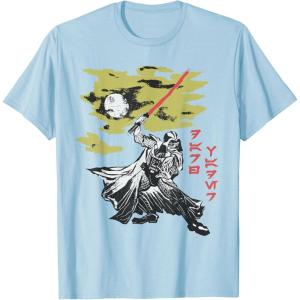 imageStar Wars Darth Vader Vintage Japanese Block Print Style TShirtBaby Blue