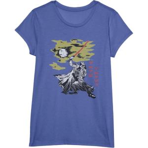 imageStar Wars Darth Vader Vintage Japanese Block Print Style TShirtBright Blue Heather