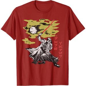 imageStar Wars Darth Vader Vintage Japanese Block Print Style TShirtCranberry Red