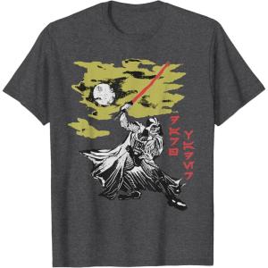 imageStar Wars Darth Vader Vintage Japanese Block Print Style TShirtDark Heather Grey
