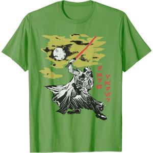 imageStar Wars Darth Vader Vintage Japanese Block Print Style TShirtGrass Green