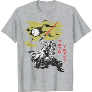 imageStar Wars Darth Vader Vintage Japanese Block Print Style TShirtHeather Grey
