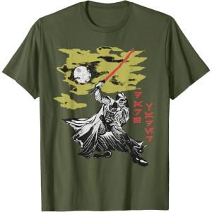 imageStar Wars Darth Vader Vintage Japanese Block Print Style TShirtOlive Green