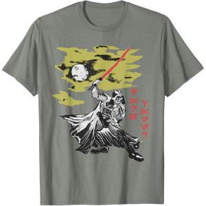 imageStar Wars Darth Vader Vintage Japanese Block Print Style TShirtOlive Heather