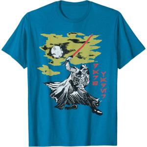 imageStar Wars Darth Vader Vintage Japanese Block Print Style TShirtSapphire Blue