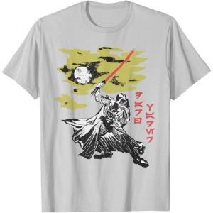 imageStar Wars Darth Vader Vintage Japanese Block Print Style TShirtSilver Grey