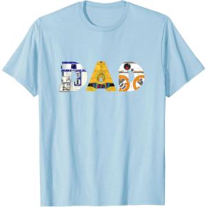 imageStar Wars Droids R2D2 C3PO BB8 Dad Fathers Day Birthday TShirtBaby Blue